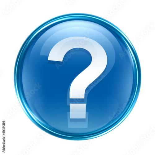 question symbol icon blue, isolated on white background