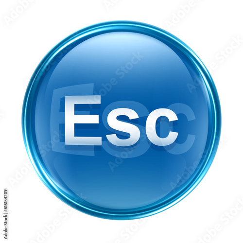 Esc icon blue, isolated on white background