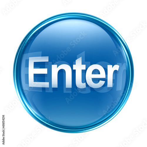 Enter icon blue, isolated on white background
