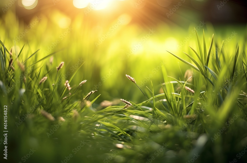 bright sunshine and grass with sun