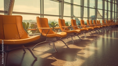 chairs in an airport waiting room