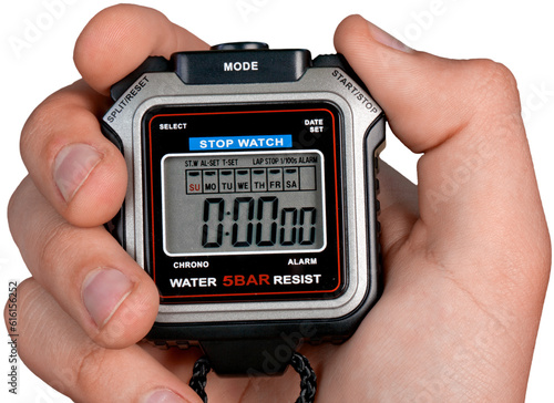 Digital Stopwatch in a Hand