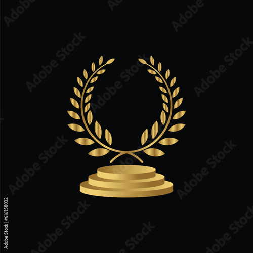 premium icon above golden podium. modern logo, luxury icon, vector logo