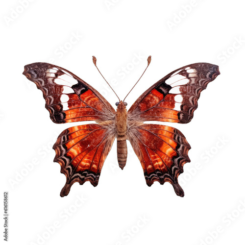 Question mark butterfly -  Polygonia interrogationis. Transparent PNG. Generative AI photo