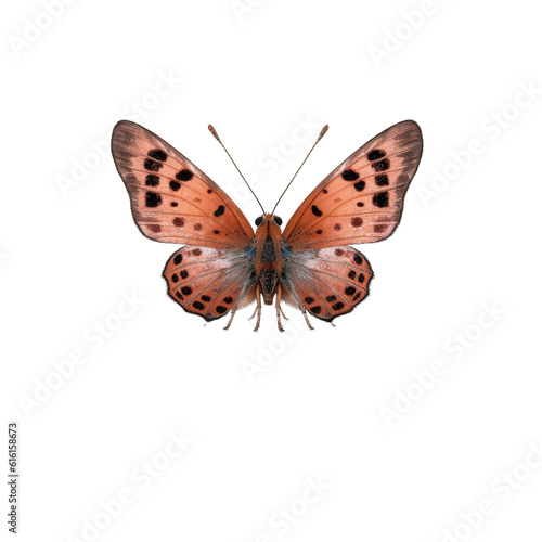 Small copper butterfly - Lycaena phlaeas. Transparent PNG. Generative AI
