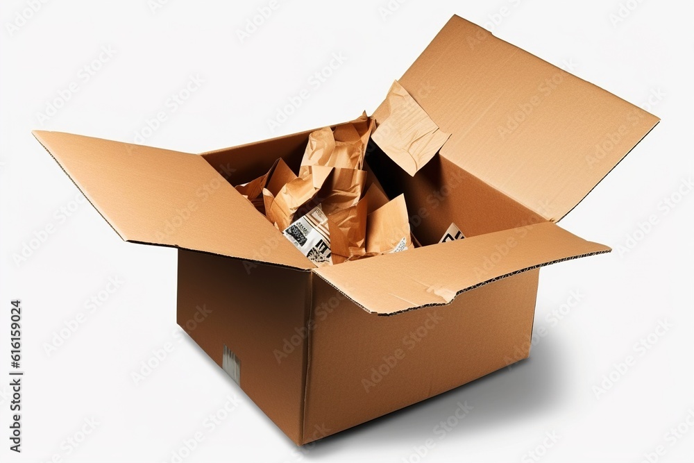 open box isolated on white background. Generated by AI