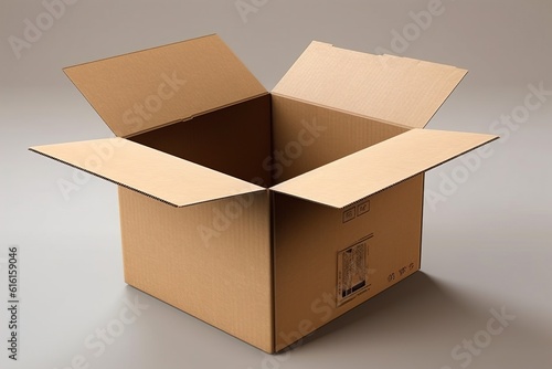 open box isolated on white background. Generated by AI © Fotograf