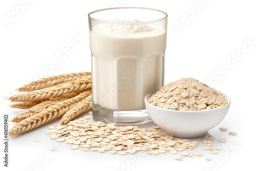 oat milk isolated on white background. Generated by AI.