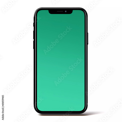 Close up of man's hand holding a smart phone with vertical green mock up chroma key screen and doing gestures on touchscreen