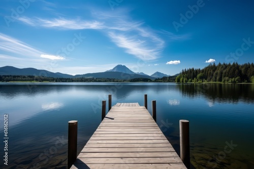 erene Beauty: A Captivating Photograph of a Wooden Jetty Extending into a Pristine Lake, Amidst the Breathtaking Scenery of Bavaria's Majestic Mountains © Ben