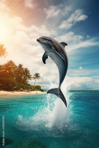 dolphin jumping in the sea