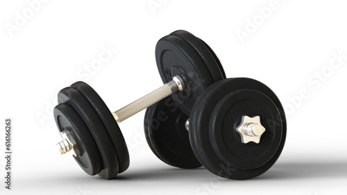 Pair of dumbbells isolated on transparent background