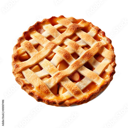 Apple pie on white background