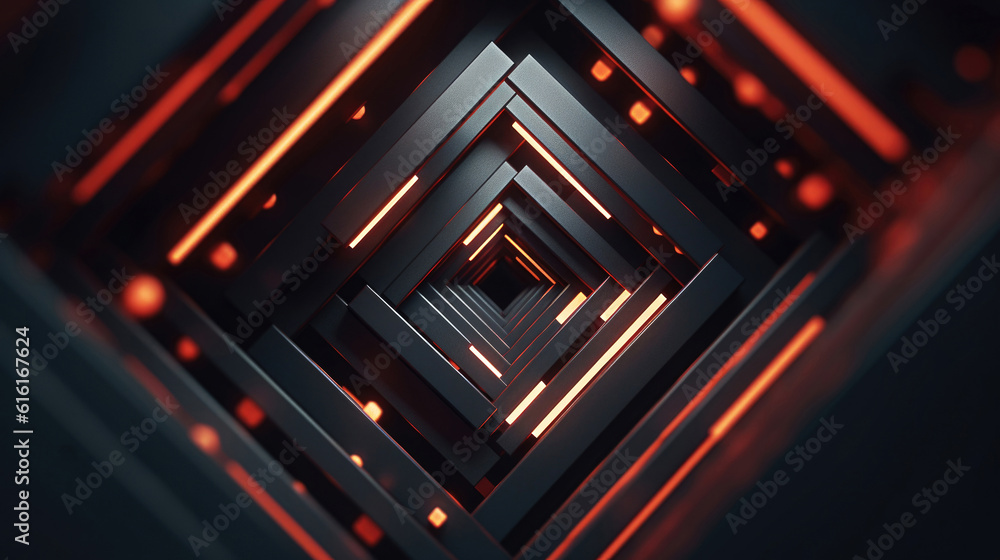 Bold And Striking Dark Abstract Background With Vibrant Orange Lights And Square Shape - Perfect For Web Design And Graphic Projects 3D Still Motion Animation Frame Generative AI Bold And Striking Dark Abstract Background With Vibrant Orange Lights And Square Shape - Perfect For Web Design And Graphic Projects 3D Still Motion Animation Frame Generative AI