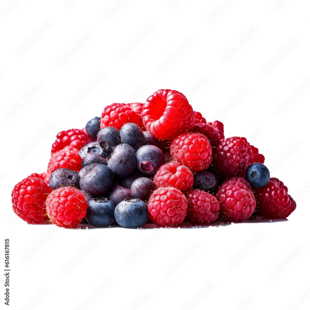 Raspberries and blueberries Isolated Raspberries and blueberries Isolated