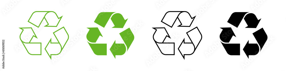 Recycle symbol set Recycle symbol set