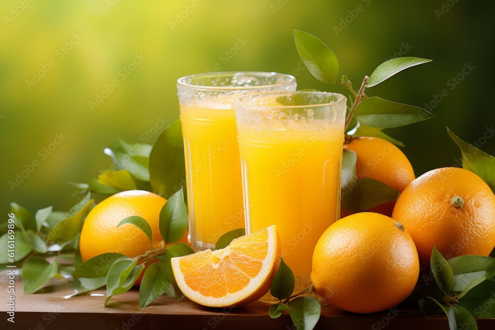 Freshly squeezed orange juice. Generative AI Freshly squeezed orange juice. Generative AI
