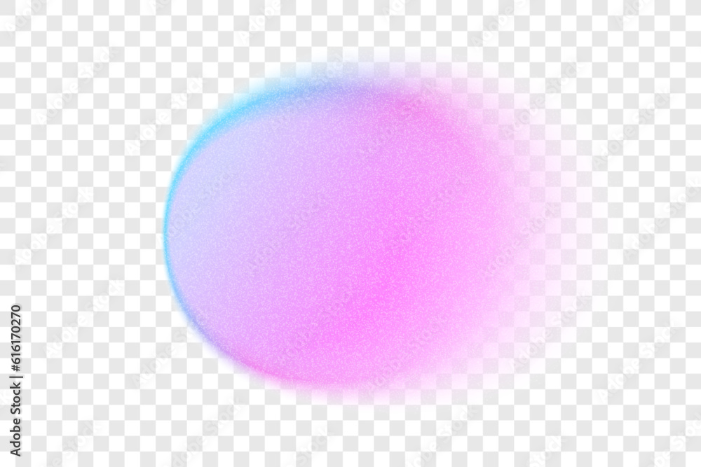 Obraz premium Color gradient circle background, grain noise texture. Color watercolor gradation blend mesh, vector holographic chromatic blur