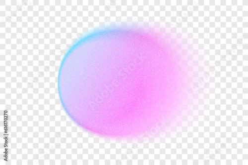 Color gradient circle background, grain noise texture. Color watercolor gradation blend mesh, vector holographic chromatic blur