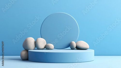 Product display podium with blurred background. Place your product in mock up
