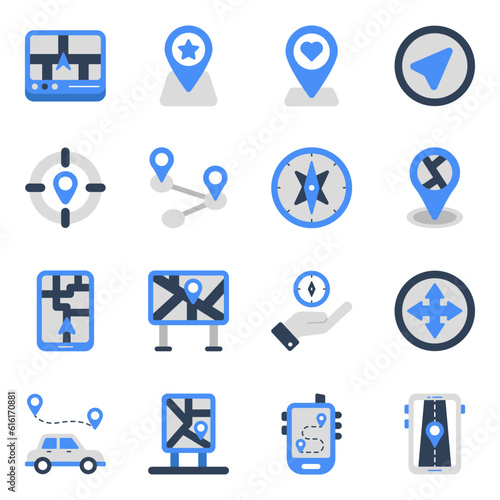 Pack of Navigation Flat Icons 