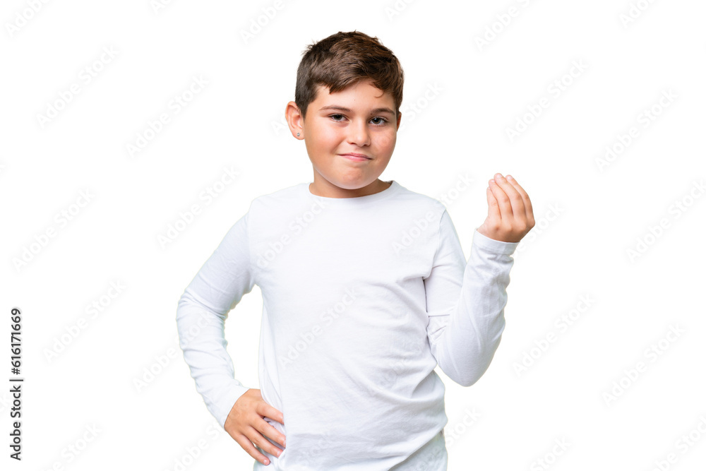 Little caucasian kid over isolated chroma key background making Italian gesture Little caucasian kid over isolated chroma key background making Italian gesture