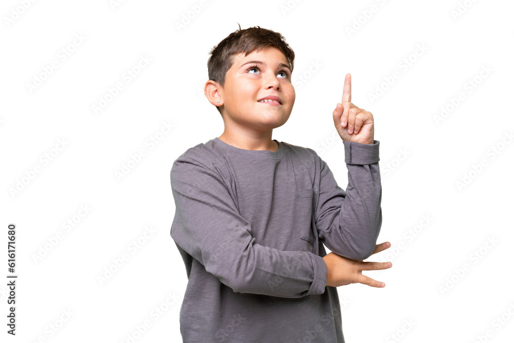 Little caucasian kid over isolated chroma key background pointing up a great idea Little caucasian kid over isolated chroma key background pointing up a great idea