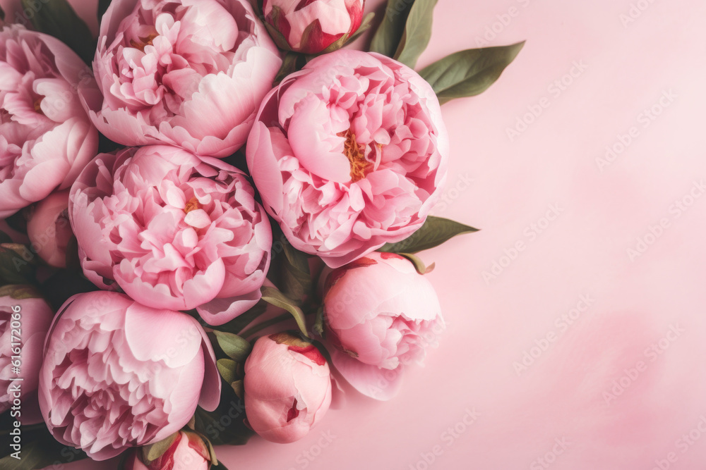 Pink peonies Generative AI