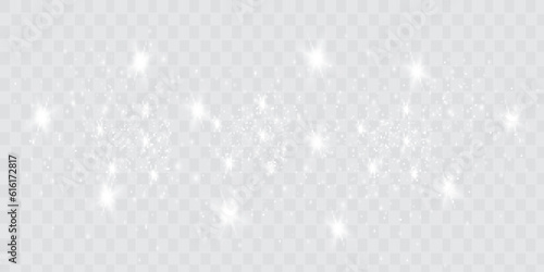 Sun glare. Glowing isolated white transparent set of light effects, glare, explosion, spark and stars. Beautiful optical effect of light reflections. snow. snow crumb
