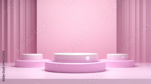 Product display podium with blurred background. Place your product in mock up