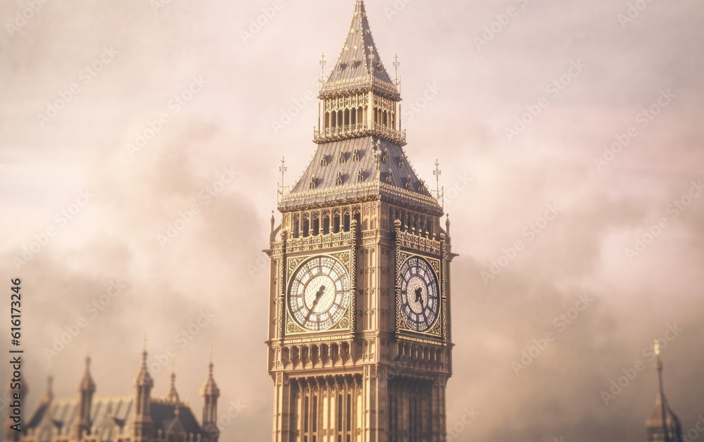 Fototapeta premium Close up of big ben clock tower. 