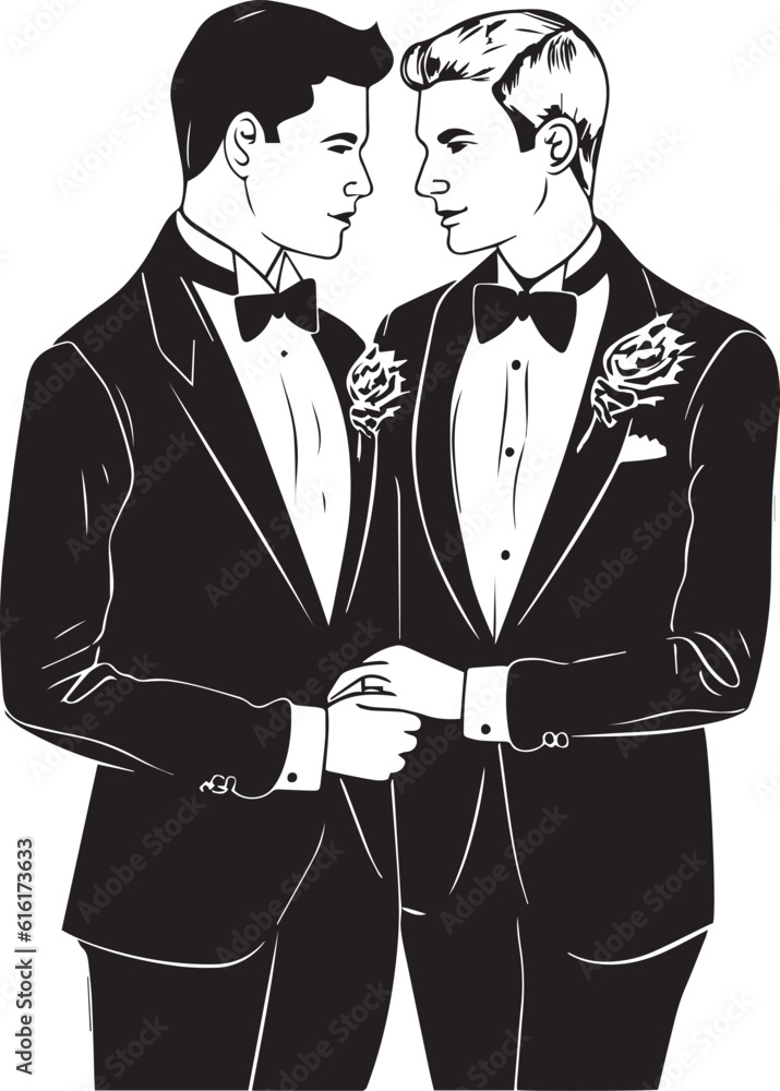 LGBTQ Gay Wedding Of Two Men,Bride and groom, Wedding, new family ...