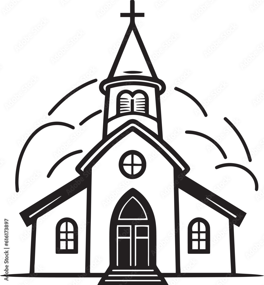 The cathedral icon silhouette, vector illustration, SVG The cathedral icon silhouette, vector illustration, SVG