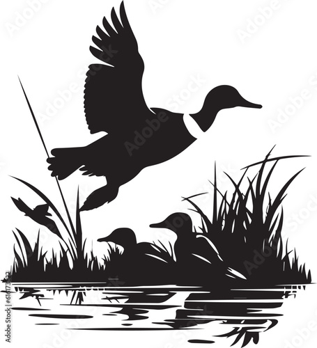 Hunting logo, hunting duck, Vector Illustration, SVG