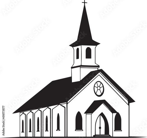 The cathedral icon silhouette, vector illustration, SVG