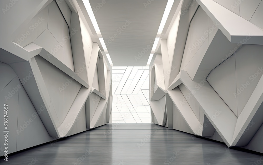 Fototapeta premium Abstract minimal futuristic geometric structures architecture.