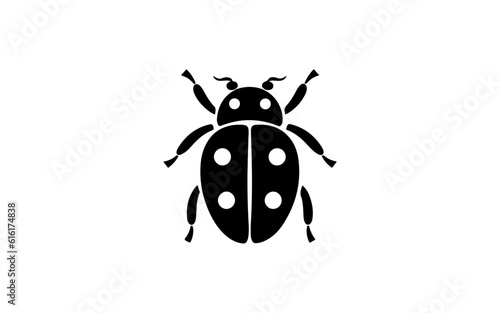 Ladybug shape isolated illustration with black and white style for template. © Roni