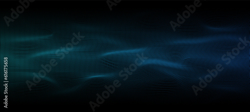 Fototapeta Naklejka Na Ścianę i Meble -  Sparkle particles of wave. Magic background. 3d abstract sci-fi user interface concept with gradient dots and lines. Glowing background with flowing particles.