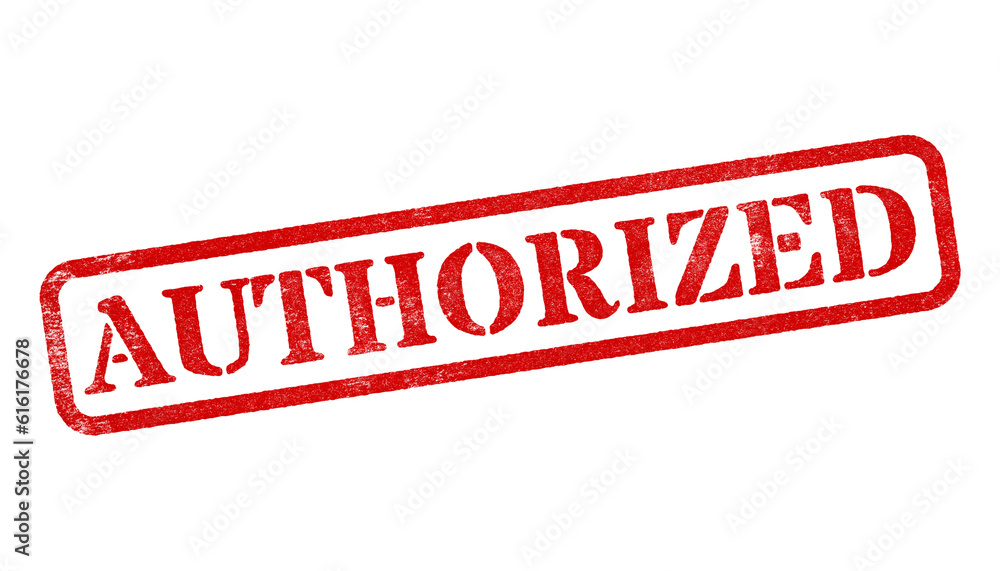 Authorized red rubber stamp isolated on transparent background with distressed texture effect Authorized red rubber stamp isolated on transparent background with distressed texture effect