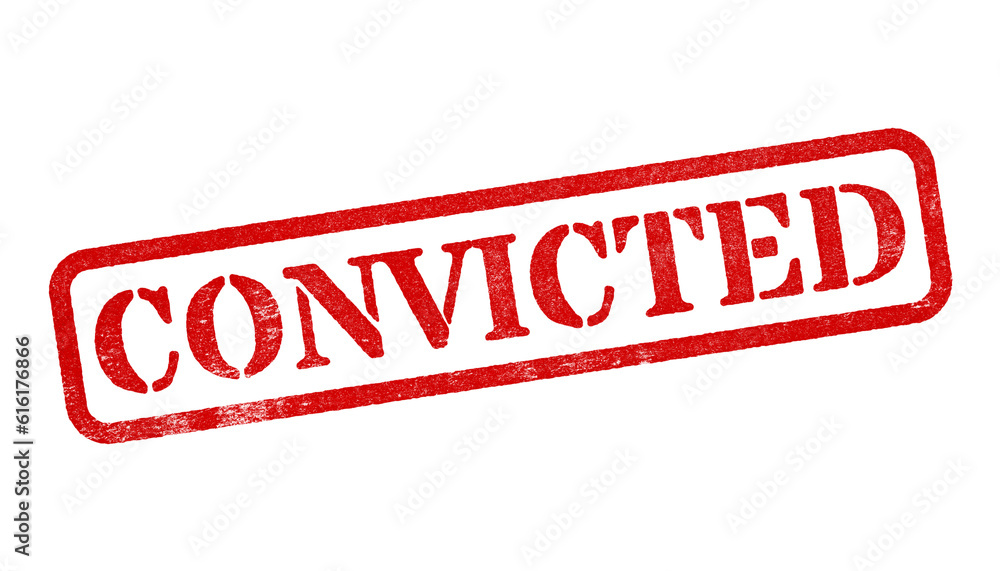 Convicted red rubber stamp isolated on transparent background with distressed texture effect Convicted red rubber stamp isolated on transparent background with distressed texture effect