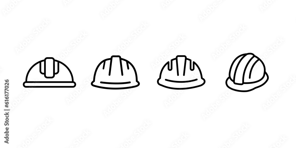 Helmet icons set. Helmet sign and symbol. Construction helmet icon
