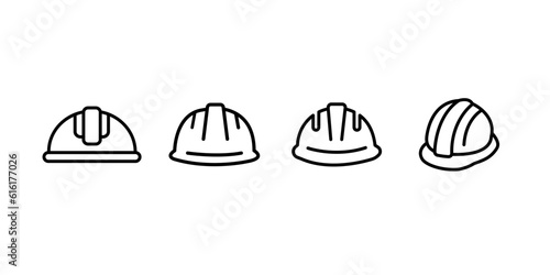 Helmet icons set. Helmet sign and symbol. Construction helmet icon. Safety helmet photo