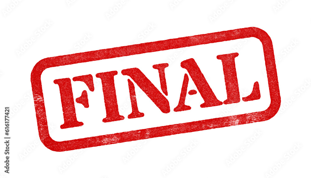 Final red rubber stamp isolated on transparent background with distressed texture effect Final red rubber stamp isolated on transparent background with distressed texture effect