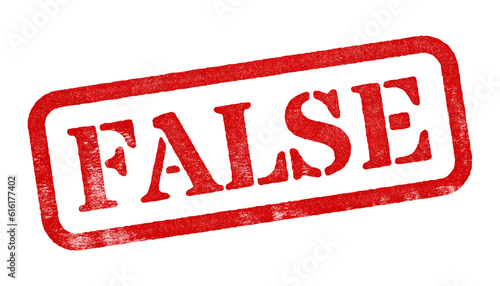Konstfotografi False red rubber stamp isolated on transparent background with distressed textur
