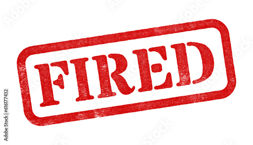 Fired red rubber stamp isolated on transparent background with distressed texture effect