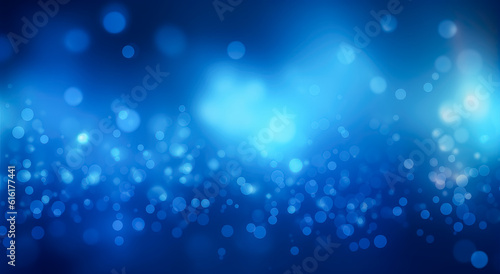 Bright blue background , in the style of light black and indigo, atmospheric mood, blurred bokeh effect.