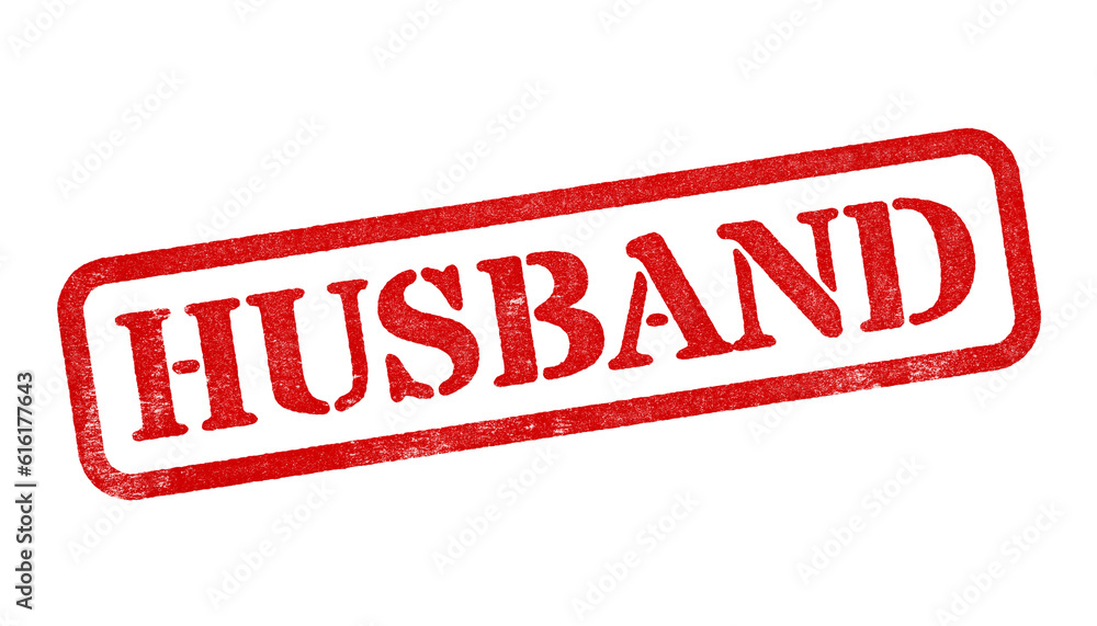 Husband red rubber stamp isolated on transparent background with distressed texture effect Husband red rubber stamp isolated on transparent background with distressed texture effect