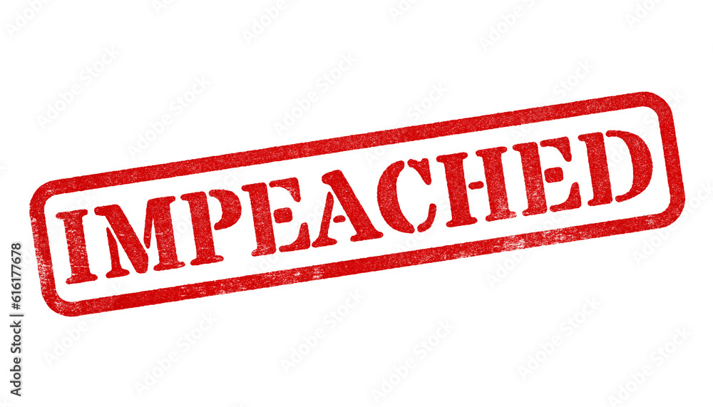 Impeached red rubber stamp isolated on transparent background with distressed texture effect Impeached red rubber stamp isolated on transparent background with distressed texture effect