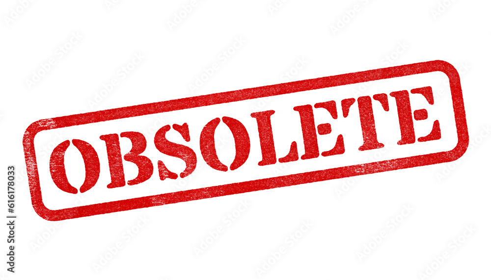Obsolete red rubber stamp isolated on transparent background with distressed texture effect Obsolete red rubber stamp isolated on transparent background with distressed texture effect