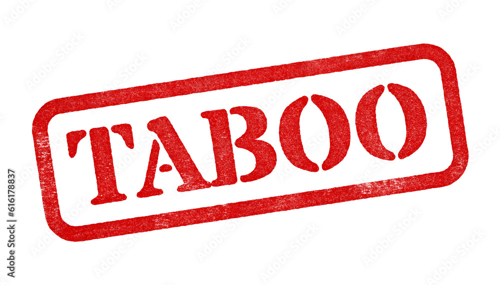 Taboo red rubber stamp isolated on transparent background with distressed texture effect Taboo red rubber stamp isolated on transparent background with distressed texture effect